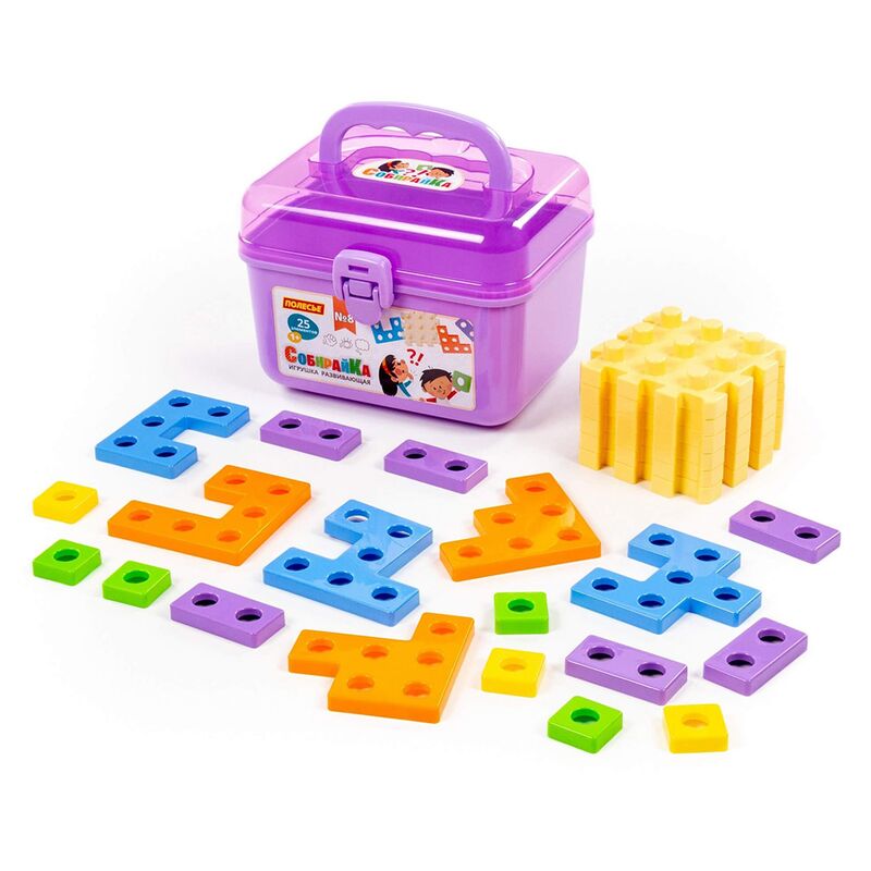 Игрушка "СобирайКа" №8" 20,1x17,7x15,4см, 25 элементов, развивающая, пластик, в чемоданчике (Беларусь)