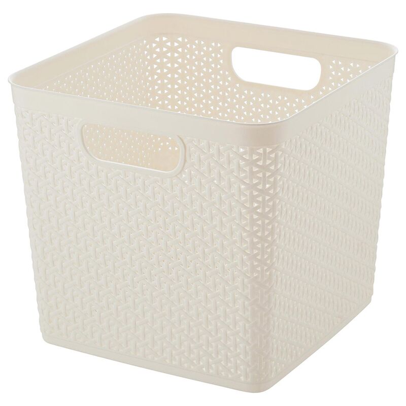 Корзина для хранения пластмассовая "Rattan" 21л, 29,5х29,5х27,5см, квадратная, белое облако (Россия) "Keeplex"