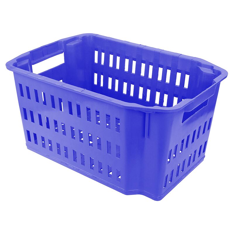 Контейнер-ящик для хранения продуктов пластмассовый 35л, 53х37х25см, штабелируемый, синий, ГОСТ Р 50962-96 (Россия) "Садовник"