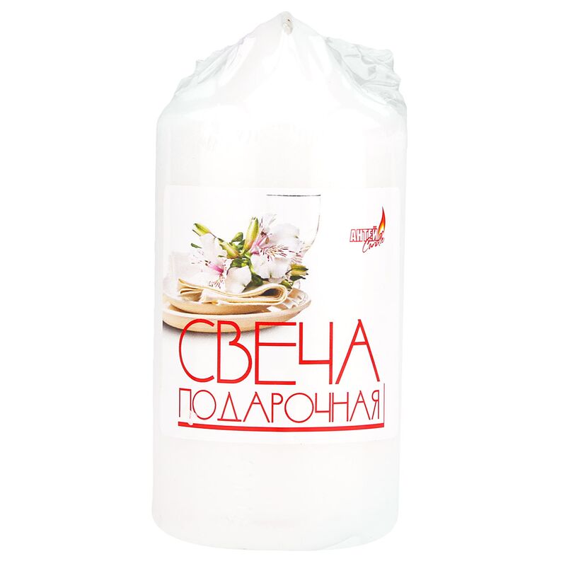 Свеча "Бочонок ОС" д5см, h10см, белый, время горения 21 час, 170гр, в пленке, "Антей Candle" (Россия)