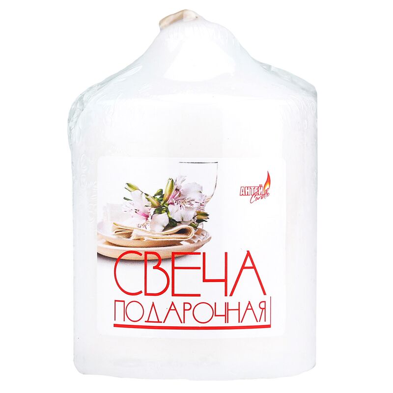 Свеча "Бочонок ОС" д7см, h10см, белый, время горения 26 часов, 290гр, в пленке, "Антей Candle" (Россия)