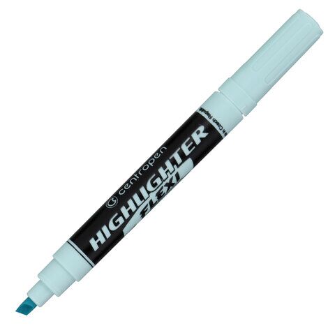 Текстовыделитель CENTROPEN Flexi, ПАСТЕЛЬНЫЙ ГОЛУБОЙ, гибкий наконечник, 1-5 мм, 8542, 4 8542 0158