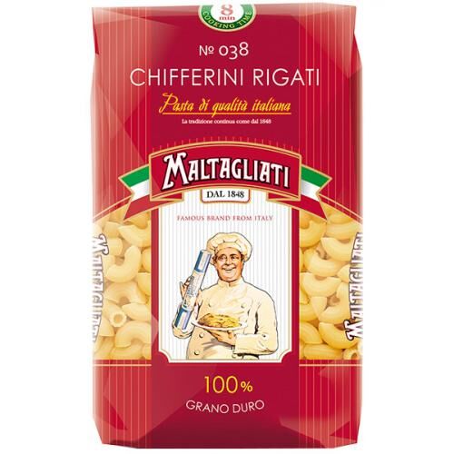 Макаронные изделия Maltagliati 038 Chifferini Rigati Рожки, 450 г