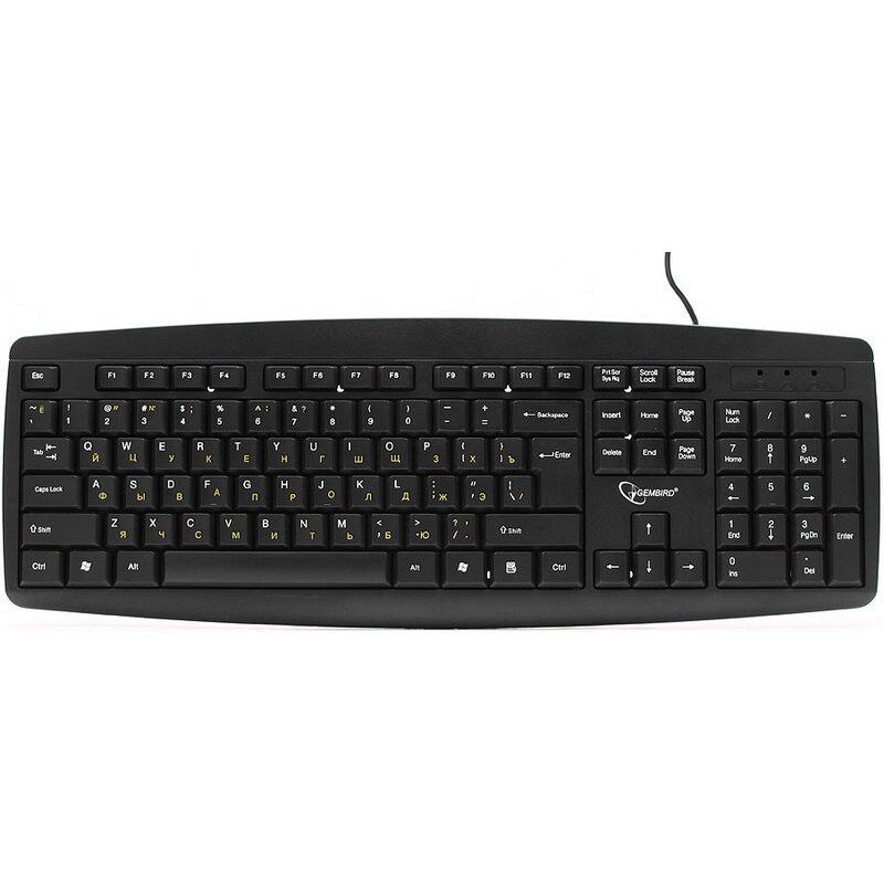 Клавиатура Gembird KB-8351U-BL, черный, USB, 104 клавиши