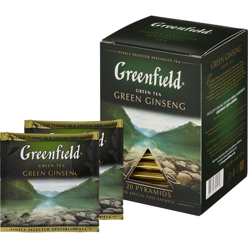 Чай Greenfield Green Ginseng зеленый  20 пакетиков