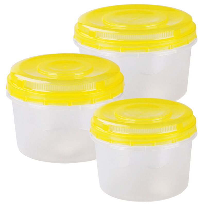 Контейнер для продуктов пластмассовый, набор 3 шт: 0,7л, 1л, 1,5л, подходит для СВЧ (Россия)