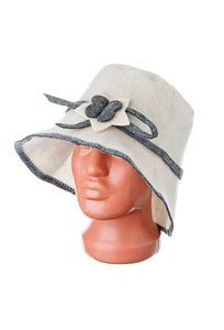 Шапка банная с аппликацией ЗВЕЗДА войлок п/ш темный