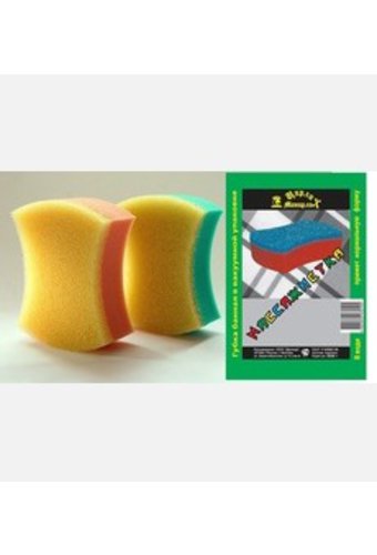 Мочалка спонж с массажным слоем 145х115х50мм МАССАЖИСТКА