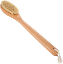Щетка массажная для тела с ручкой 390х70х16см ЭКОБРАШ бук/щетина натур. cвиная