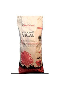 Уголь древесный березовый (крафт-пакет 45л) 7,0кг БиоРесурс HORECA LINE