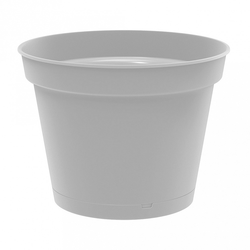 Горшок для цветов "Mint" пластмассовый 0,7л, д12см, h9,4см, с поддоном, серый