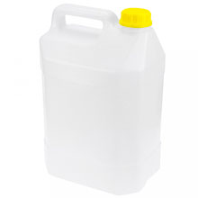 Канистра пластмассовая 5л, 19х14,5х29см, пластмассовая винтовая крышка с уплотнительным кольцом, с ручкой, белый (Россия)