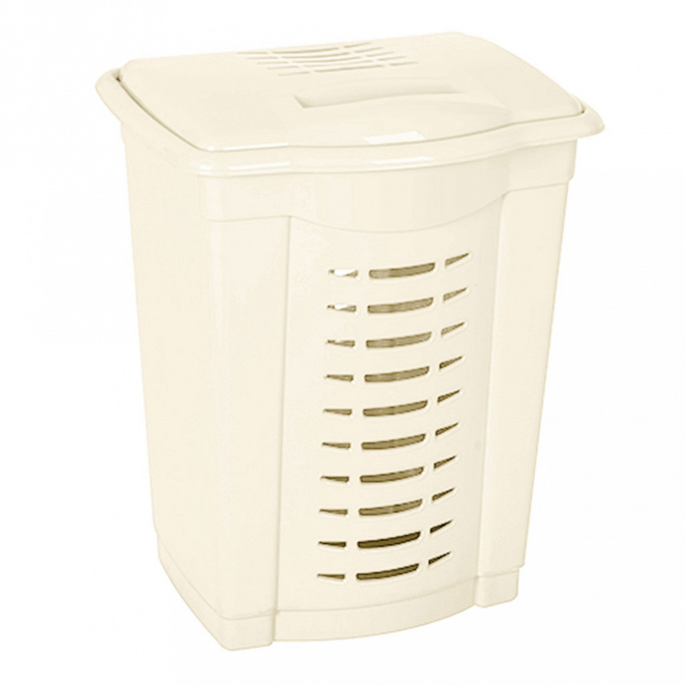 Корзина для белья пластмассовая 50л, 44х36х56см, молочный (Россия)