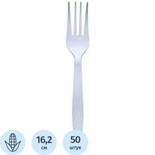 Вилка 16,2 см кукурузный крахмал,бел