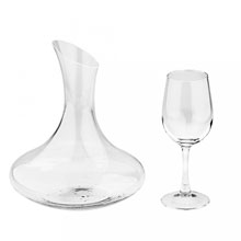 Набор стеклянный "Бордо" 5 предметов: декантер 1,95л, д20см, h24,5см, горло 6,6х7,5см, основание д10,3см, бокал 340мл, д6,1см, h19,8см - 4шт, в коробке