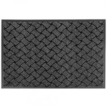 Коврик придверный "Крафт" 60х90см, ворс полиэфир, подложка вулканизированное ПВХ, влаговпитывающий, серый (Россия)