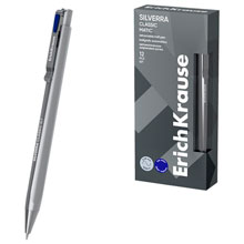 Ручка шариковая автоматическая ERICH KRAUSE "Silverra Matic Classic", СИНЯЯ, линия 0,35 мм, 63132