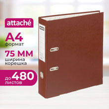 Папка-регистратор Attache 75 мм коричневая бумвинил/бумага с защитным уголком