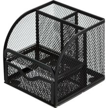 Подставка для канц. мелочей M&G 4 отделения черная 11.5x12.5x10.5 см