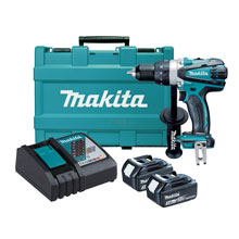 Аккумуляторная дрель-шуруповерт MAKITA DDF458RFE (18B,2*3.0Ач/LXT,91Нм,кейс)