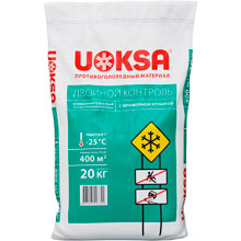 Реагент противогололедный Uoksa Двойной Контроль с мраморной крошкой мешок 20 кг до -25С