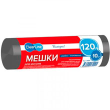 Мешки для мусора Clear Line Выгодно, черные, 120 л, 10 шт.
