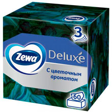 Салфетки бумажные Zewa Deluxe Арома Коллекция в коробке, 3 слоя, 60 шт