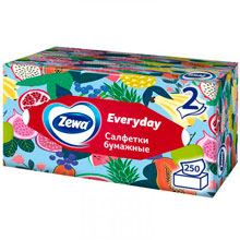 Салфетки бумажные Zewa Everyday в коробке, 2 слоя, 250 шт