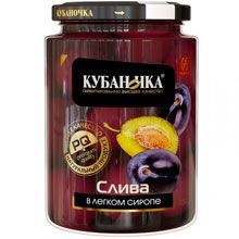 Слива Кубаночка в легком сиропе, 750 г