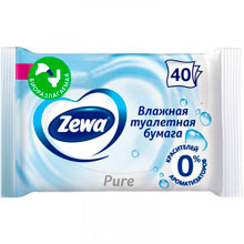 Бумага туалетная влажная Zewa Pure без аромата, 40 шт
