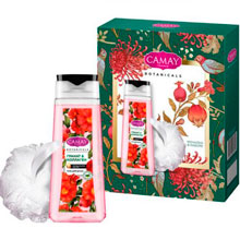 Набор подарочный Camay Botanicals Цветы граната, гель для душа, 250 мл + мочалка