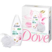 Набор подарочный Dove Фисташковый крем, 250 мл + мочалка