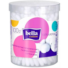 Палочки ватные Bella Cotton в пластиковой круглой упаковке, 100 шт