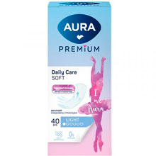 Прокладки Aura Premium Light ежедневные ультратонкие, 40 шт