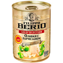 Оливки Filippo Berio Gold Selection с пармезаном, 300 г