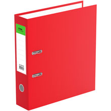 Папка-регистратор СТАММ "Стандарт", 70мм, бумвинил, с карманом на корешке, красная