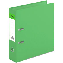 Папка-регистратор СТАММ "Имидж", 70мм, бумвинил, двухстор., с карманом, нижний метал. кант, фисташковая