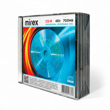 Диск CD-R MIREX, 700 Мб, 48x, Slim Case, КОМПЛЕКТ 5 шт., UL120051A8F