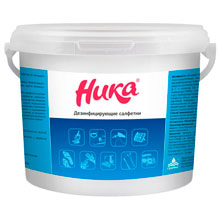 Дезинфицирующие салфетки влажные 300 шт. НИКА, для обработки рук и поверхностей, ведро