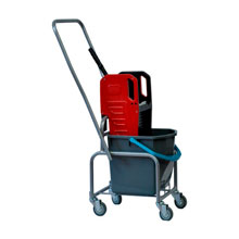 Тележка уборочная Eco-Force, 1 съемное ведро 25 л, отжим, металлический каркас, бесшумные колеса, 21EF/1