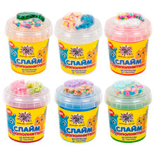 Слайм (лизун) с наполнителями МИКС, 140 г, ассорти 6 видов, JOLLY JOT (ДЖОЛЛИ ДЖОТ)