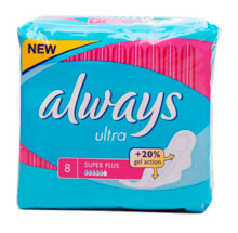 Прокладки ALWAYS Ultra, Super Plus, женские, 8 шт.