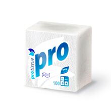 Салфетка 24*24 см/1 сл/100 шт. в упак/Pro/белые арт С-184/831500