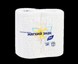 Бумага туал "Мягкий знак" белая   2сл. 4+2рул.  (буквы)  ПРОМО