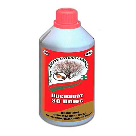 Инсектицид широкого спектра + промывка сада ПРЕПАРАТ 30+ (флак 250мл)