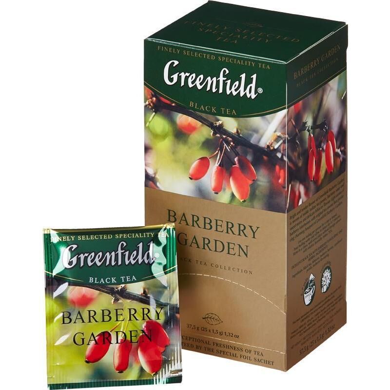 Чай Greenfield Barberry garden черный с барбарисом 25 пакетиков