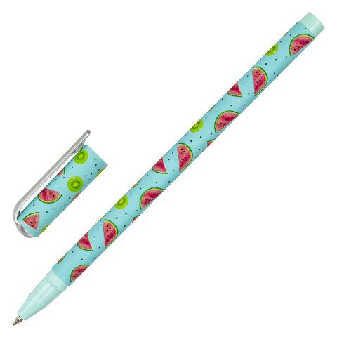 Ручка шариковая BRAUBERG SOFT TOUCH STICK JUICY FRUIT, СИНЯЯ, мягкое покрытие, узел 0,7 мм, 143704