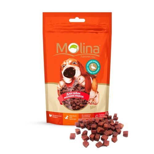 Молина Лакомство для собак мелких пород Утиные кусочки, 50 г.