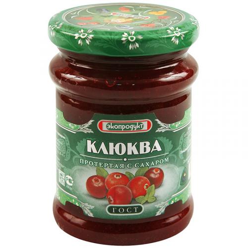 Клюква Экопродукт, протертая с сахаром, 320 г