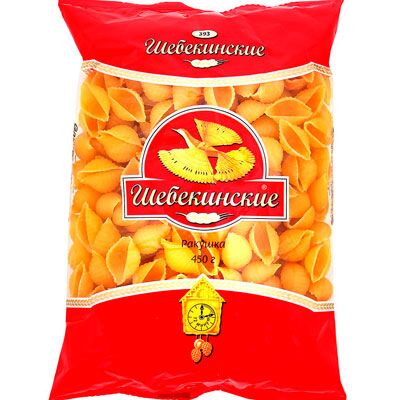 Макаронные изделия Шебекинские 393 Ракушки крупные, 450 г